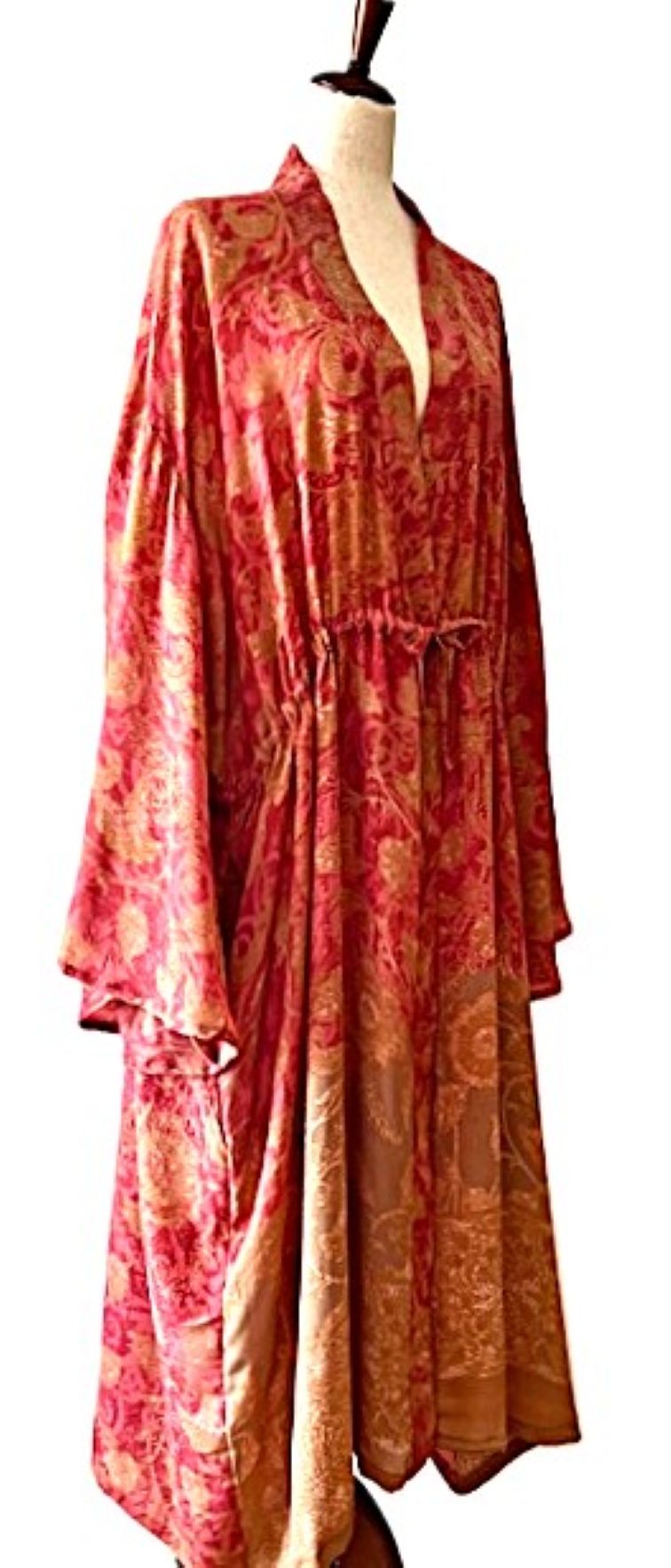 Kantha Bae Silk Dreamweaver Kimono Is A Statement Piece. (Rose Abstract)