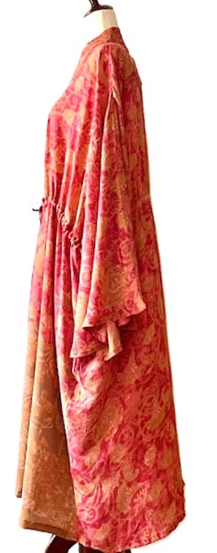 Kantha Bae Silk Dreamweaver Kimono Is A Statement Piece. (Rose Abstract)
