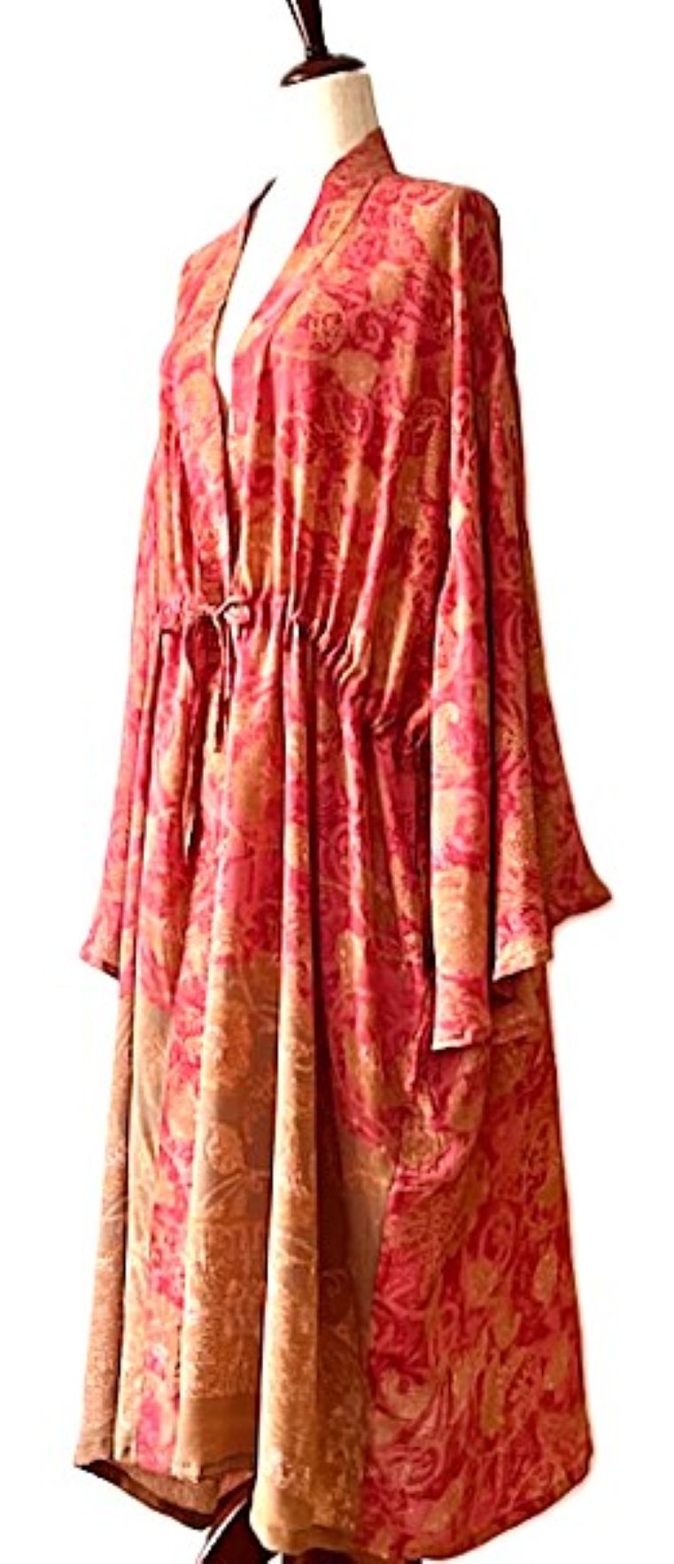 Kantha Bae Silk Dreamweaver Kimono Is A Statement Piece. (Rose Abstract)