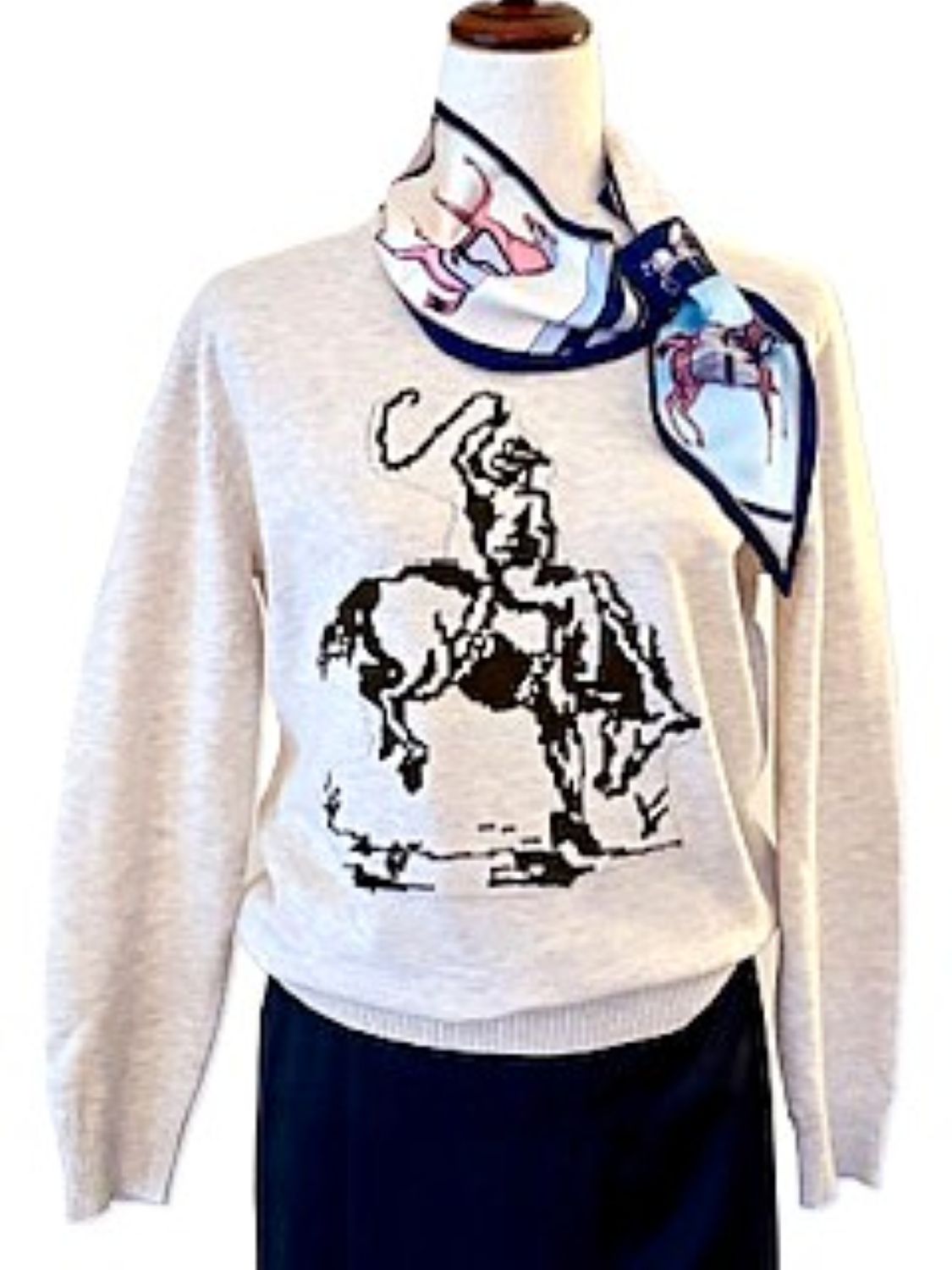 Cowboy Rodeo Knit Sweater, Crewneck Pullover