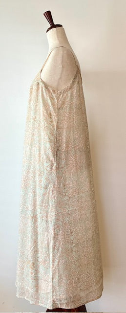 Dresses: Strappy Boho Midi Pastel Block Printed Dress. Feminine.
