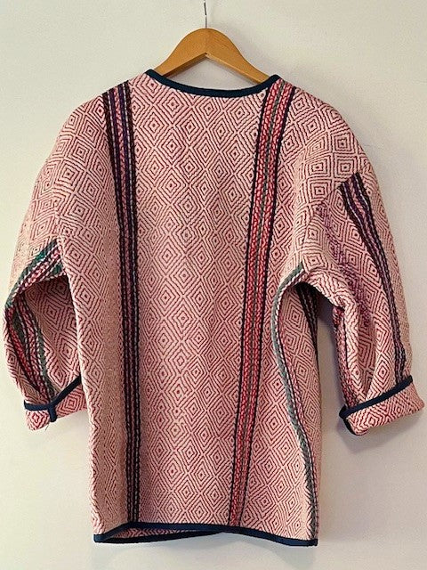 Vintage Patchwork Kantha Jacket, One of A Kind, Dusty Pink