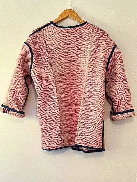 Vintage Patchwork Kantha Jacket, One of A Kind, Dusty Pink