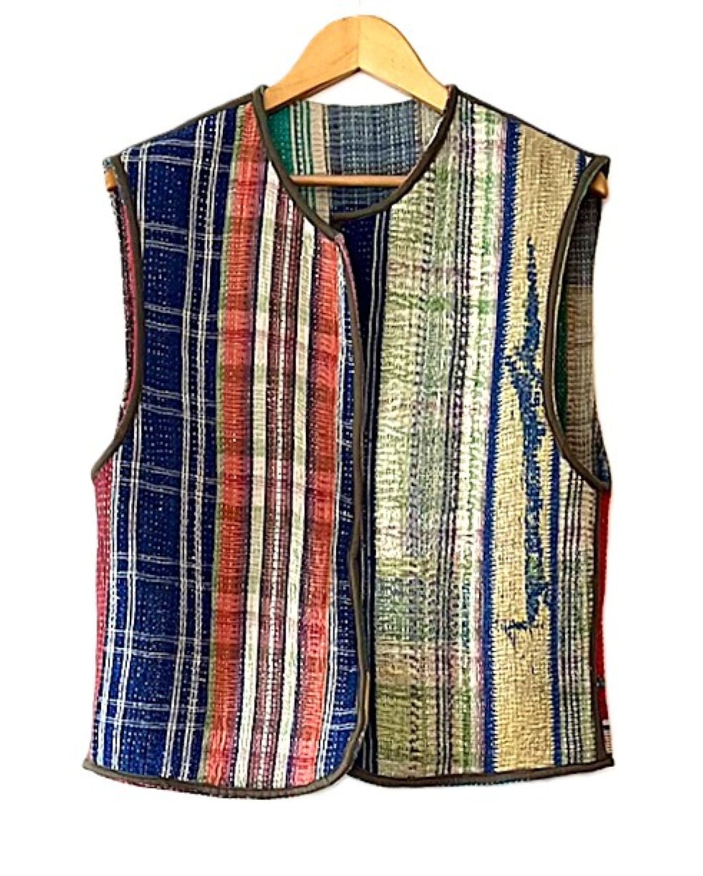 Vest, Designer Waistcoat Is Handmade, Fully Reversible And Exceptional (Colorblock)