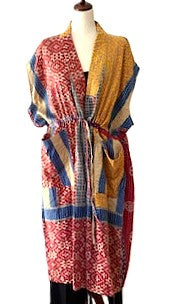 Kantha Bae Dreamweaver Kimono Vest (Red Gold)