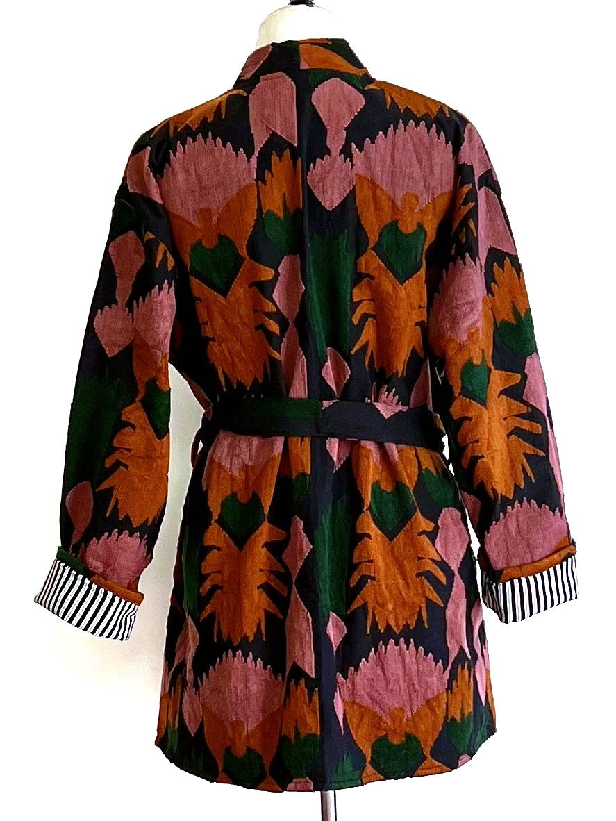 Specialty Collection: Suzani Applique With Embroidery Updated With Stripe Lining. (Orange)
