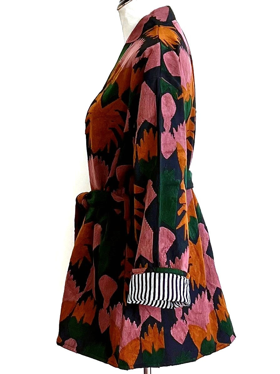 Specialty Collection: Suzani Applique With Embroidery Updated With Stripe Lining. (Orange)