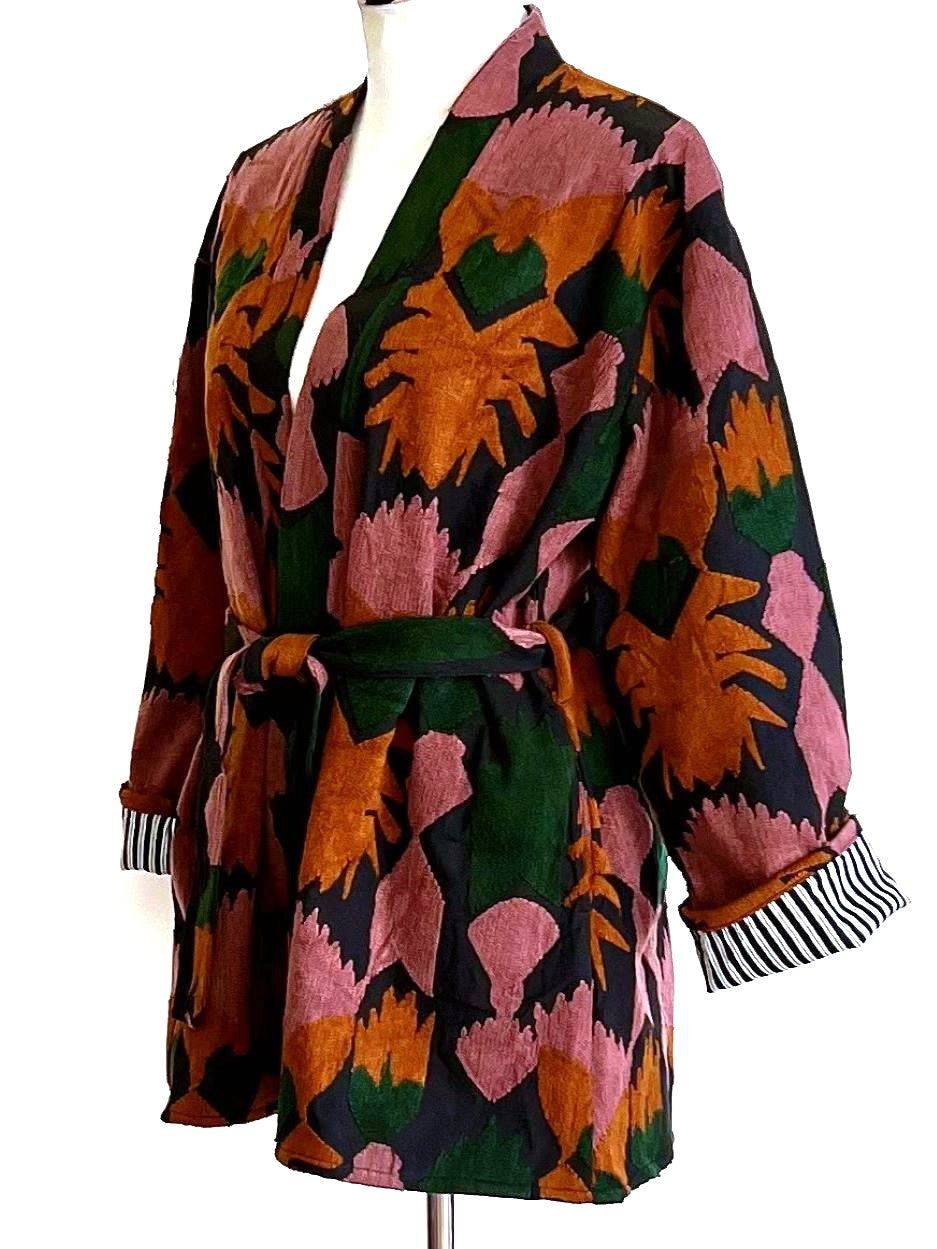 Specialty Collection: Suzani Applique With Embroidery Updated With Stripe Lining. (Orange)