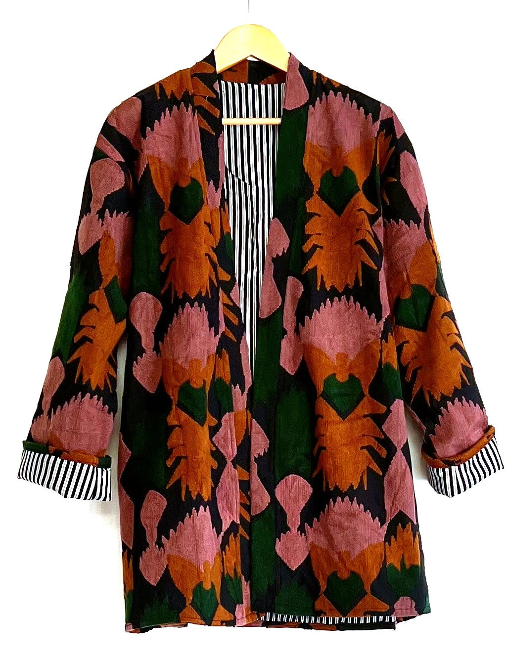 Specialty Collection: Suzani Applique With Embroidery Updated With Stripe Lining. (Orange)