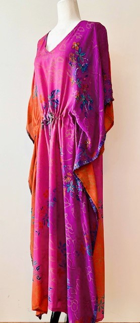 Embellished Classic Handmade Caftan. Lounging, Beach or Pool Perfect. (Pink)