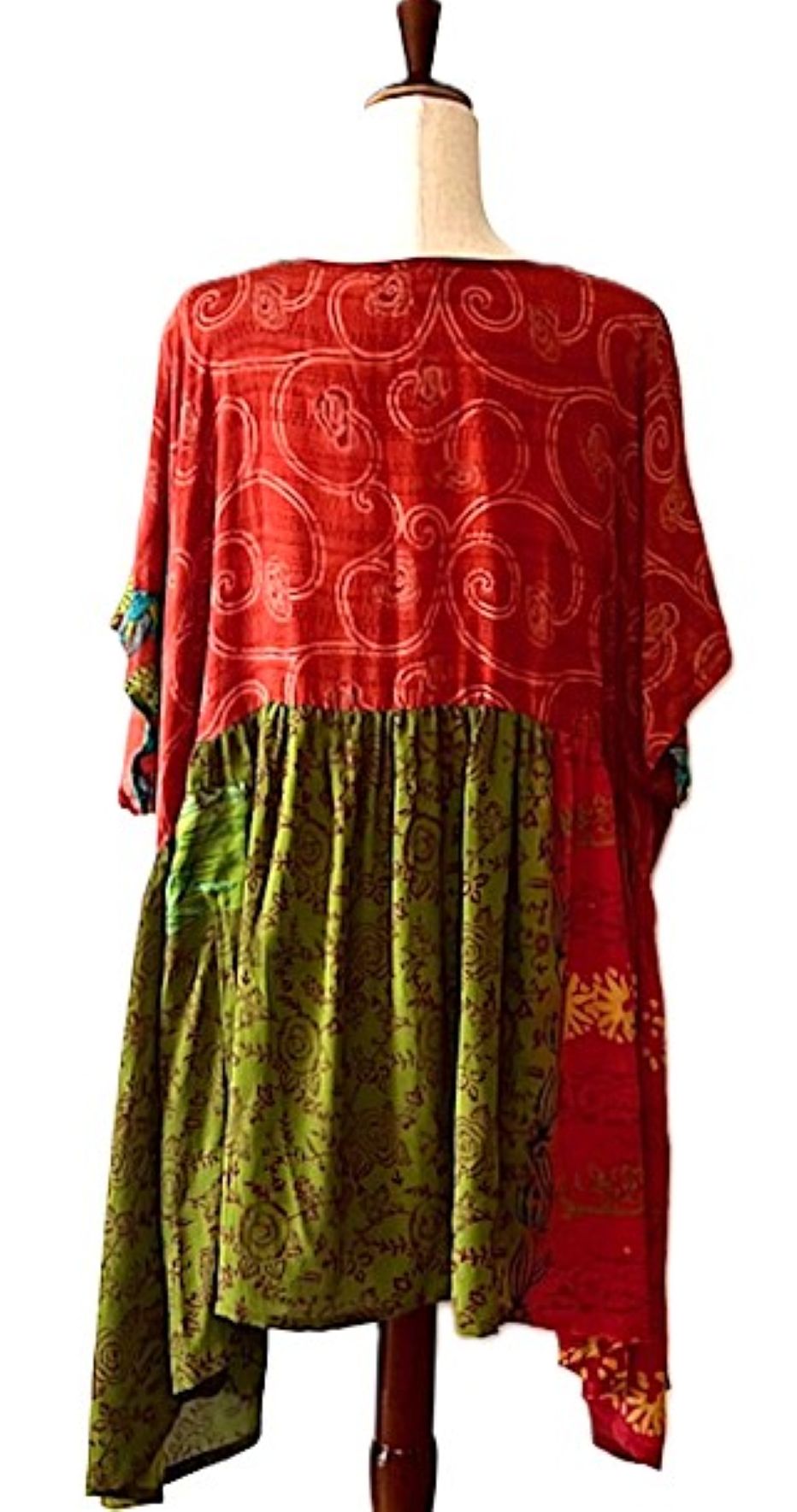 Kantha Bae Silk Daydreamer Mini Dress (Red)