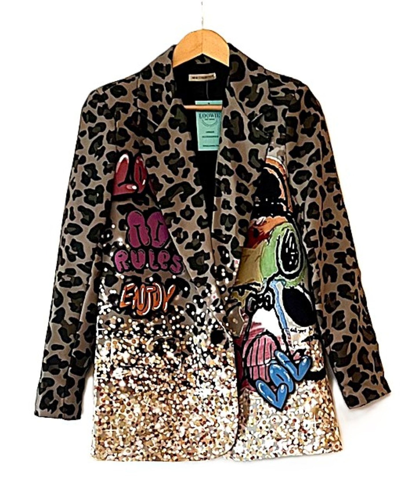 Contemporary One Size Italian "Snoopy" Printed Blazer. Best Seller