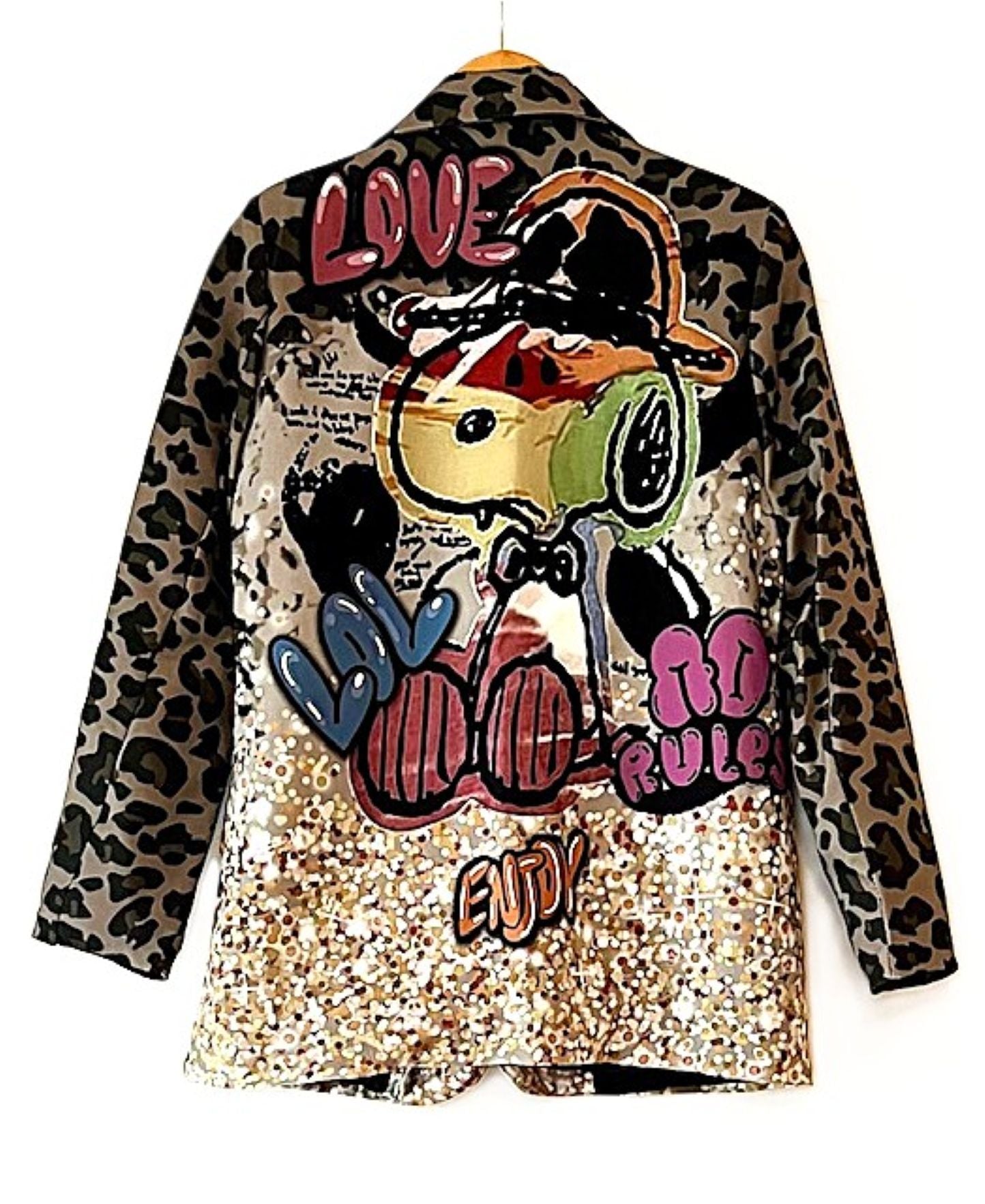 Contemporary One Size Italian "Snoopy" Printed Blazer. Best Seller