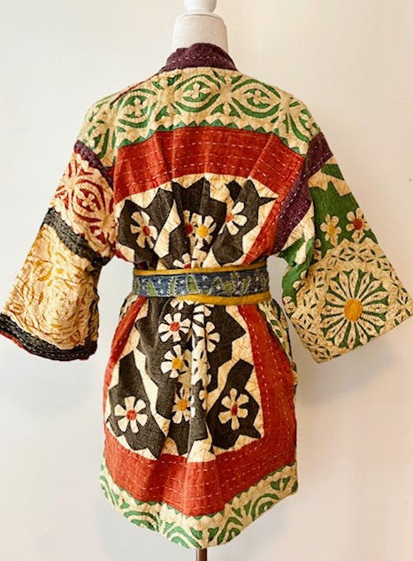 Artisan Cutwork Cotton Kantha Long Sleeve Jacket (Mixed))