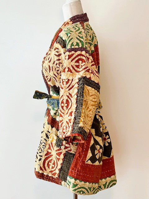 Artisan Cutwork Cotton Kantha Long Sleeve Jacket (Mixed))
