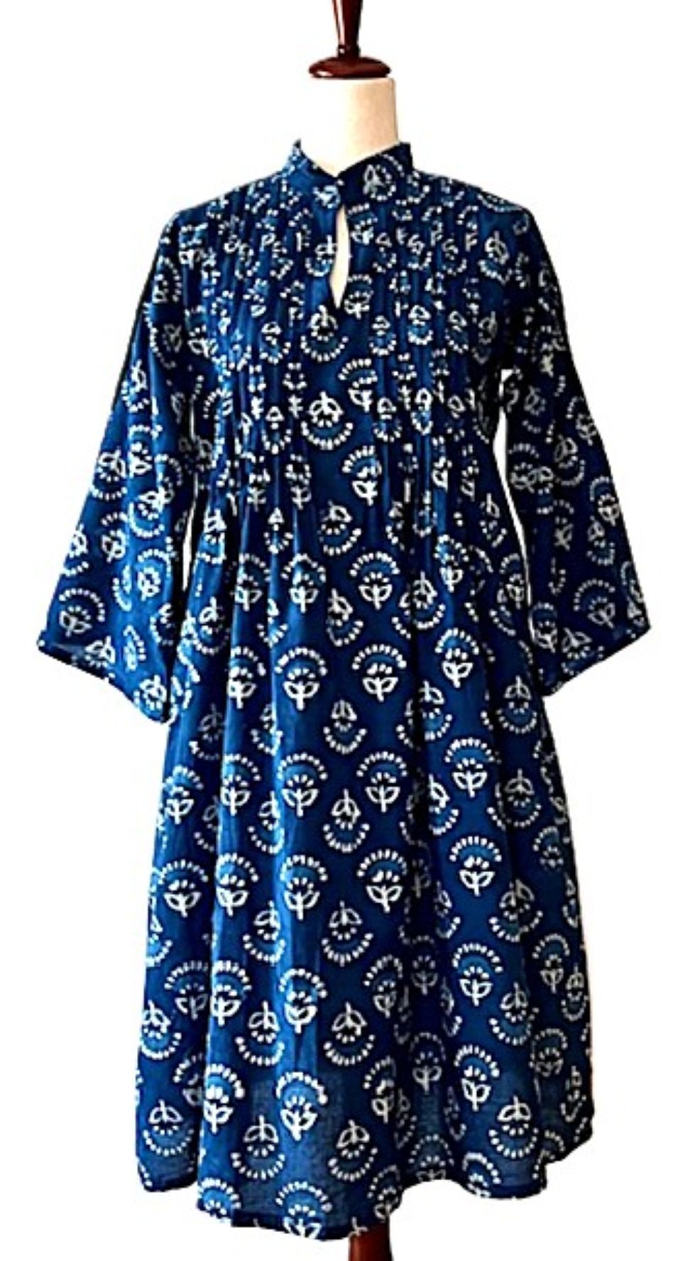 Dresses: Indigo Hand Blocked Print Is Smart and Tailored (Indigo).
