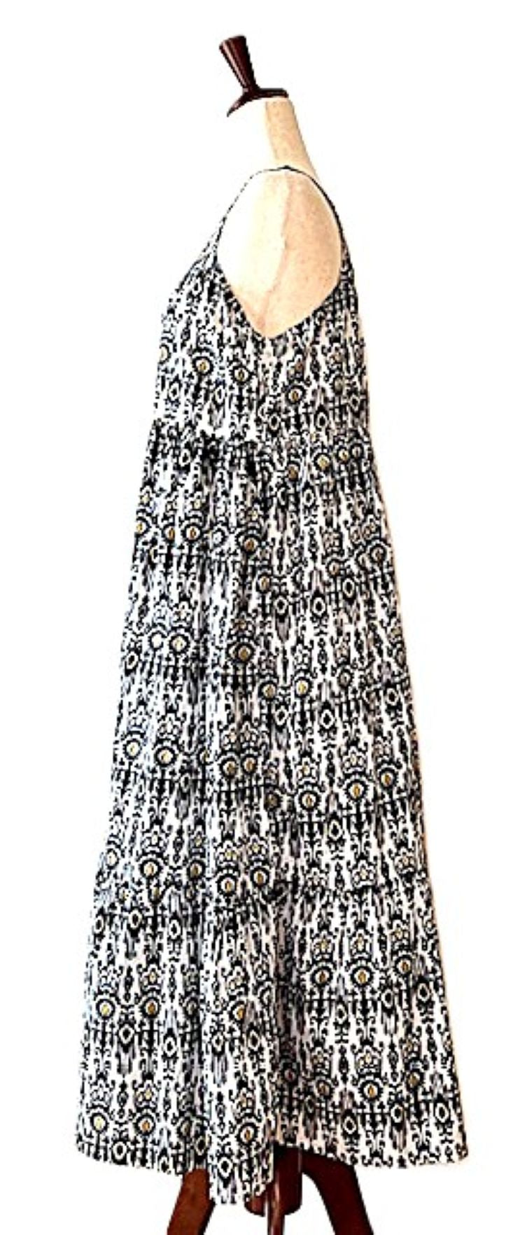 Dresses, Strappy Tiered Midi Length Is Stylish (Black White)