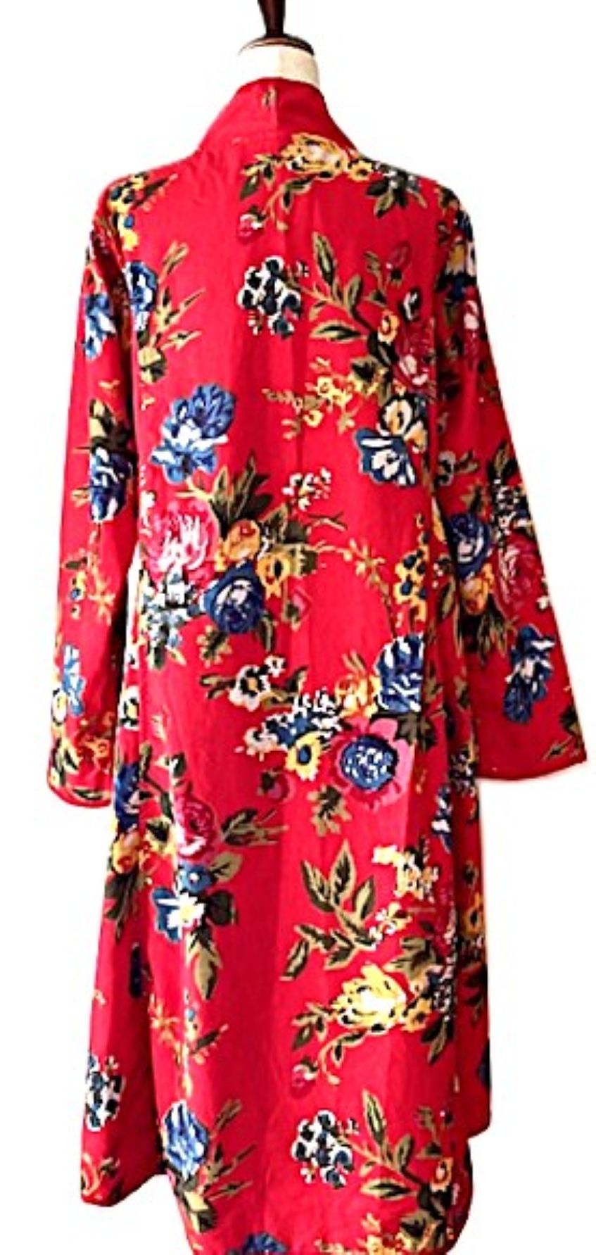 Jackets, Fully Lined Tulip Cut Designer Waist Coat (Red Floral)