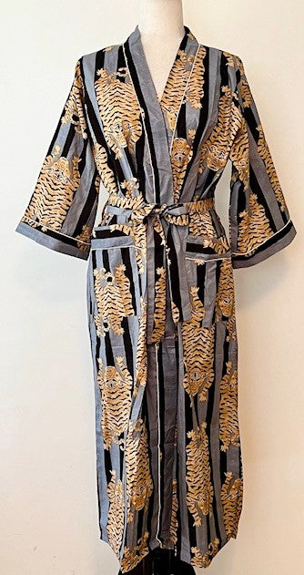 Luxe Cotton Kimono Robe Is Exotic and Unique. Tiger Print