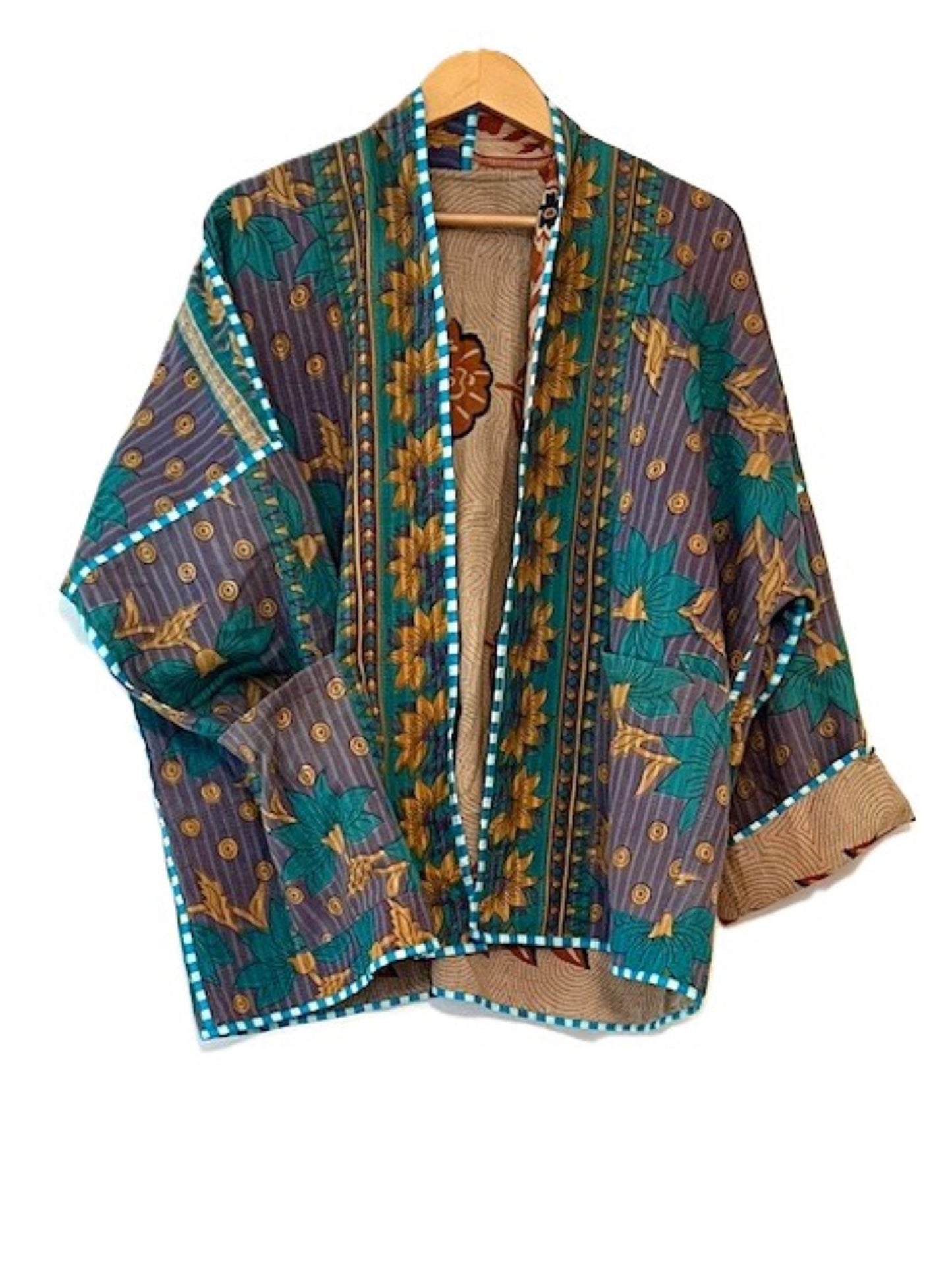 Reversible Short Quilted Jacket Is Tailored, Smart and Versatile.(Teal)