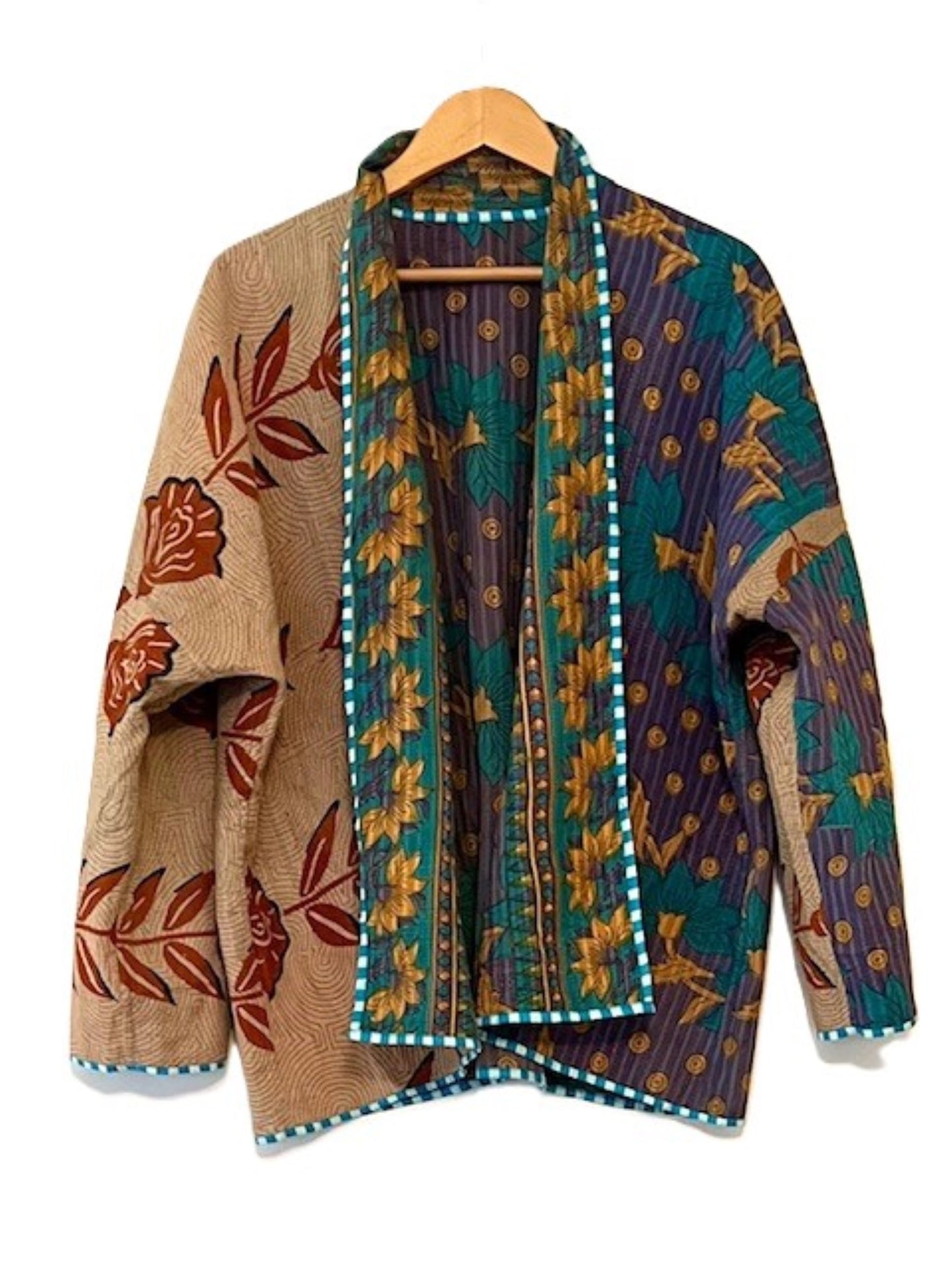 Reversible Short Quilted Jacket Is Tailored, Smart and Versatile.(Teal)