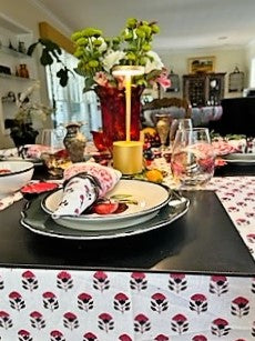 Crisp, Mini Mixed Block Print Table Cloth Is Versatile