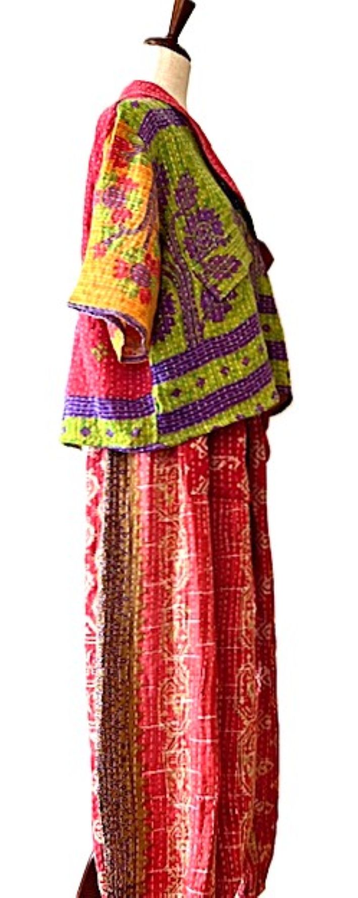 Kantha Bae Cool Kantha Cotton Joggers. Best Seller. (Red)