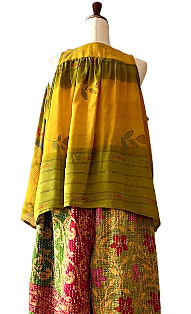 Kantha Bae Silk Daisy Vest is Playful (Multi)