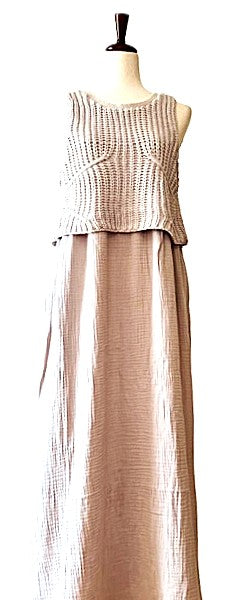 Dresses: Sleeveless One Piece Sweater Maxi Dress.(Neutral)