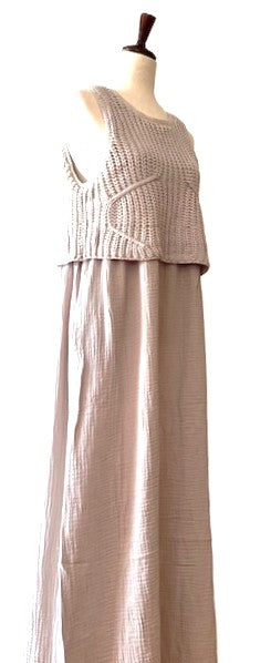Dresses: Sleeveless One Piece Sweater Maxi Dress.(Neutral)