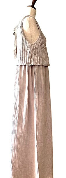 Dresses: Sleeveless One Piece Sweater Maxi Dress.(Neutral)