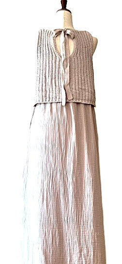 Dresses: Sleeveless One Piece Sweater Maxi Dress.(Neutral)