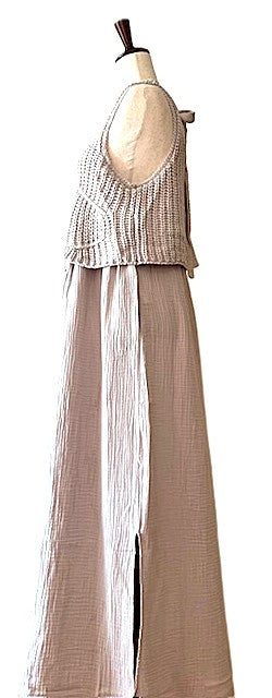 Dresses: Sleeveless One Piece Sweater Maxi Dress.(Neutral)