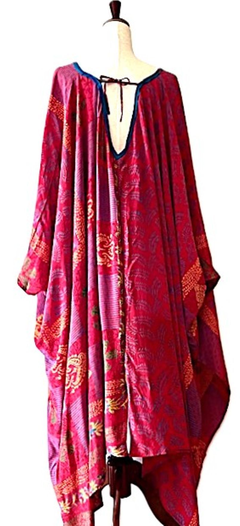 Kantha Bae New Orchid Silk Kimono With Tie. Chic. (Fuschia)