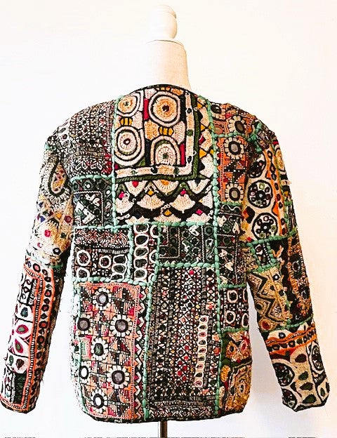 Specialty Collection: Embroidered Short Jacket Fully Reversible. (Black)