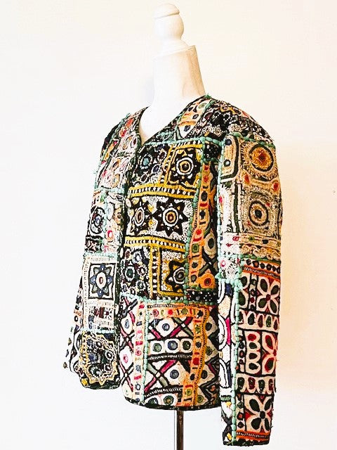 Specialty Collection: Embroidered Short Jacket Fully Reversible. (Black)