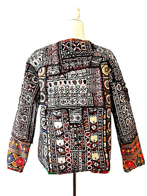 Specialty Collection: Hand Embroidered Short Vintage Patchwork Embroidered Jacket (Red)
