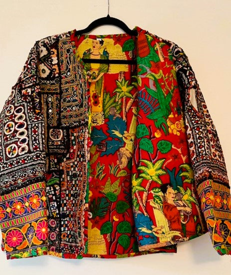 Specialty Collection: Embroidered Short Jacket Fully Reversible. (Black)