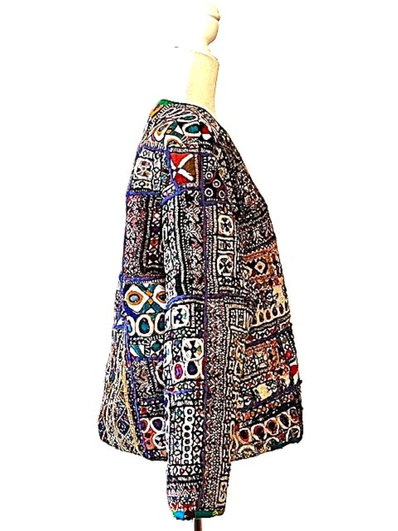 Specialty Collection: Hand Embroidered Short Vintage Patchwork Embroidered Jacket (Green)