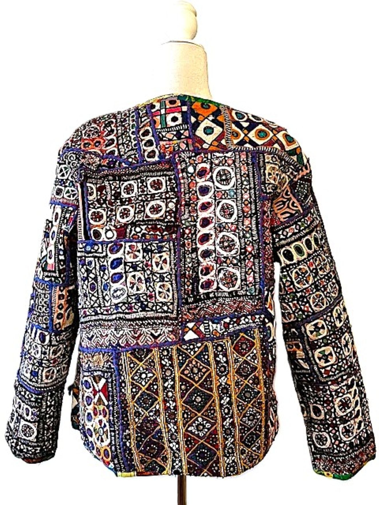 Specialty Collection: Hand Embroidered Short Vintage Patchwork Embroidered Jacket (Green)