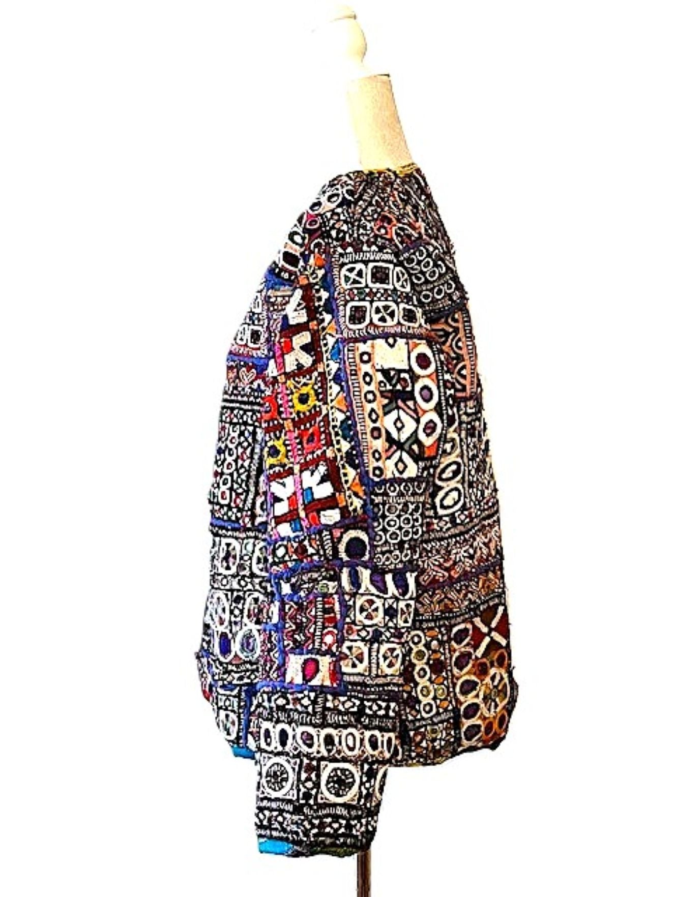 Specialty Collection: Hand Embroidered Short Vintage Patchwork Embroidered Jacket (Green)