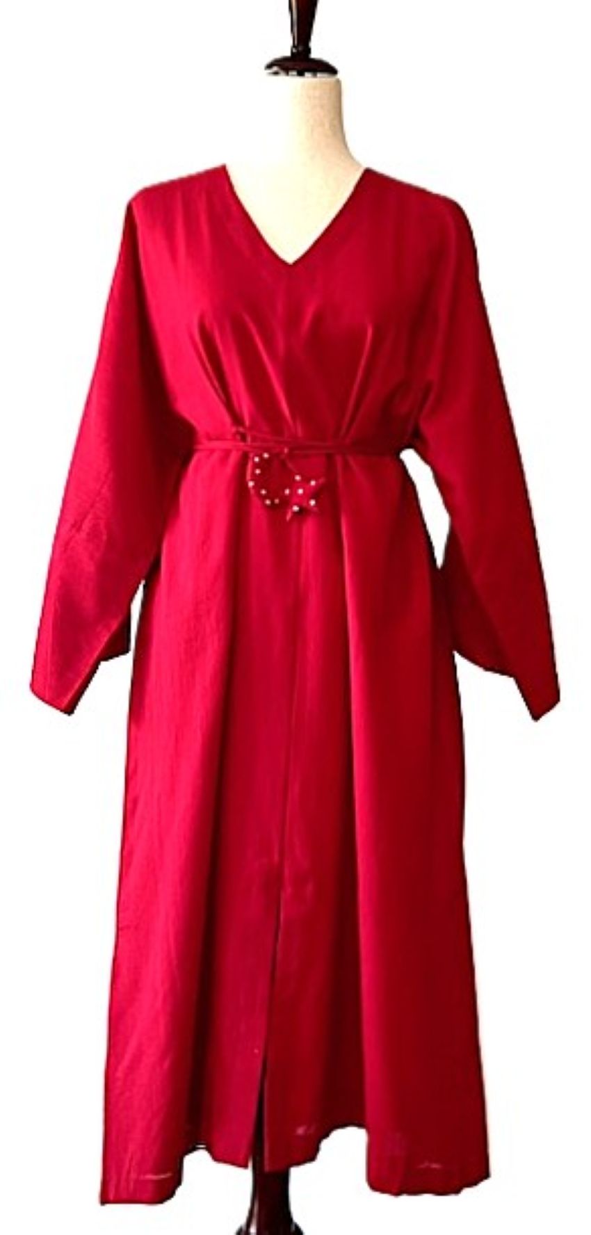 Dresses: Easy Kaftan Style Midi Looks Rich And Dramatic. (Red)