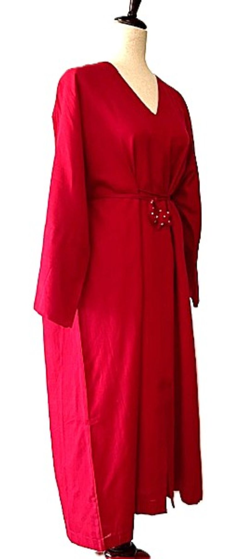 Dresses: Easy Kaftan Style Midi Looks Rich And Dramatic. (Red)
