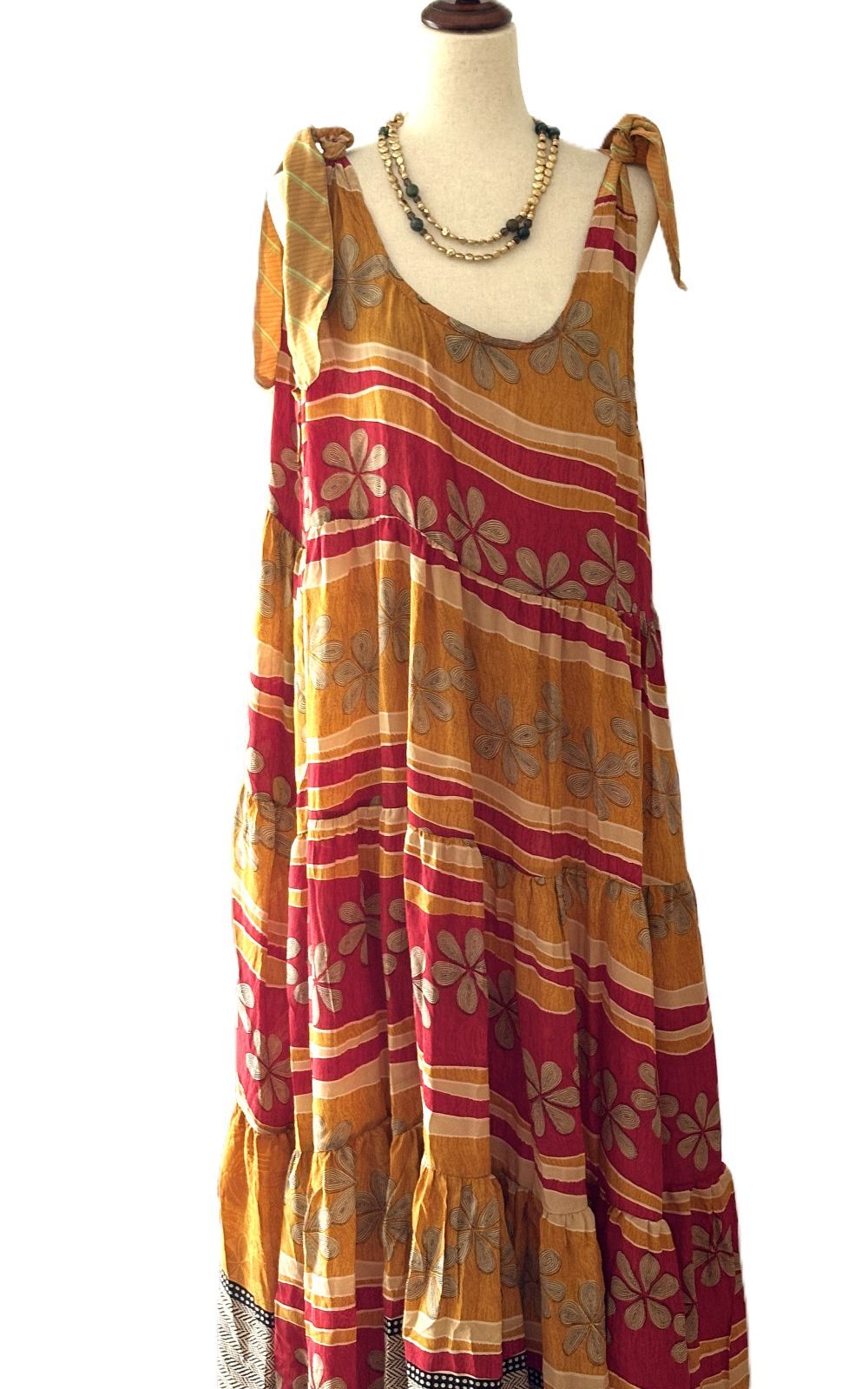 Kantha Bae Silkl Celeste Maxi (Floral Stripe)