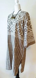 Stylish Block Print Midi Dress Is Subtle and Appealing (Indigo or Taupe)