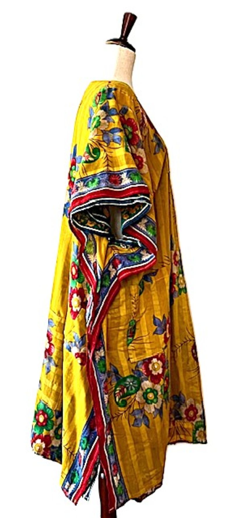 Kantha Bae Take It Easy Cotton Kimono, Fully Reversible. (Yellow Floral)