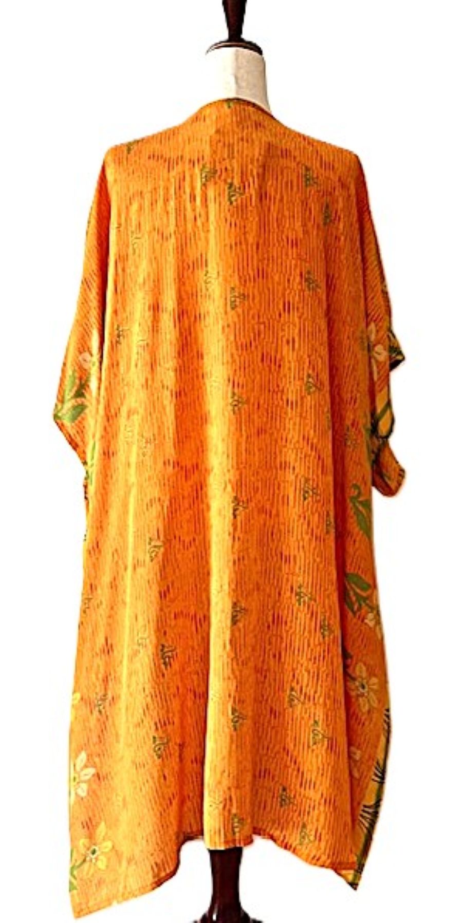 Kantha Bae Silk Solstice Kimono, The Perfect Overwear Layer (Orange)