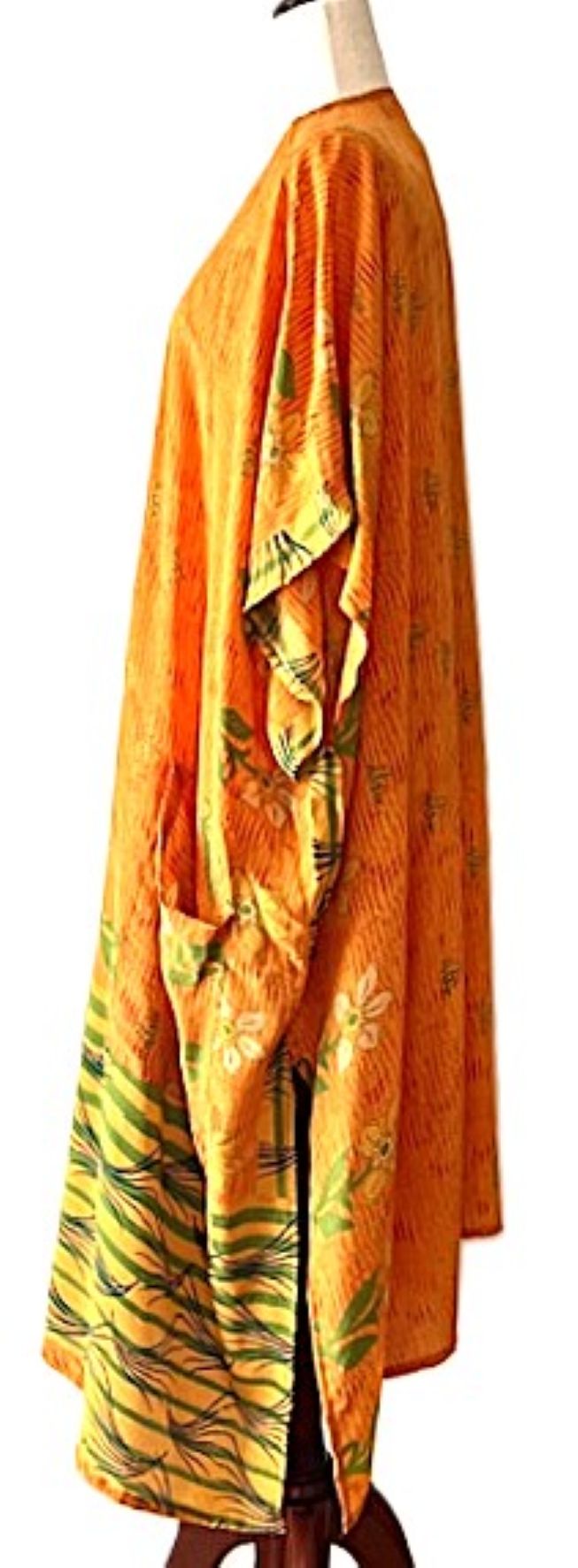 Kantha Bae Silk Solstice Kimono, The Perfect Overwear Layer (Orange)