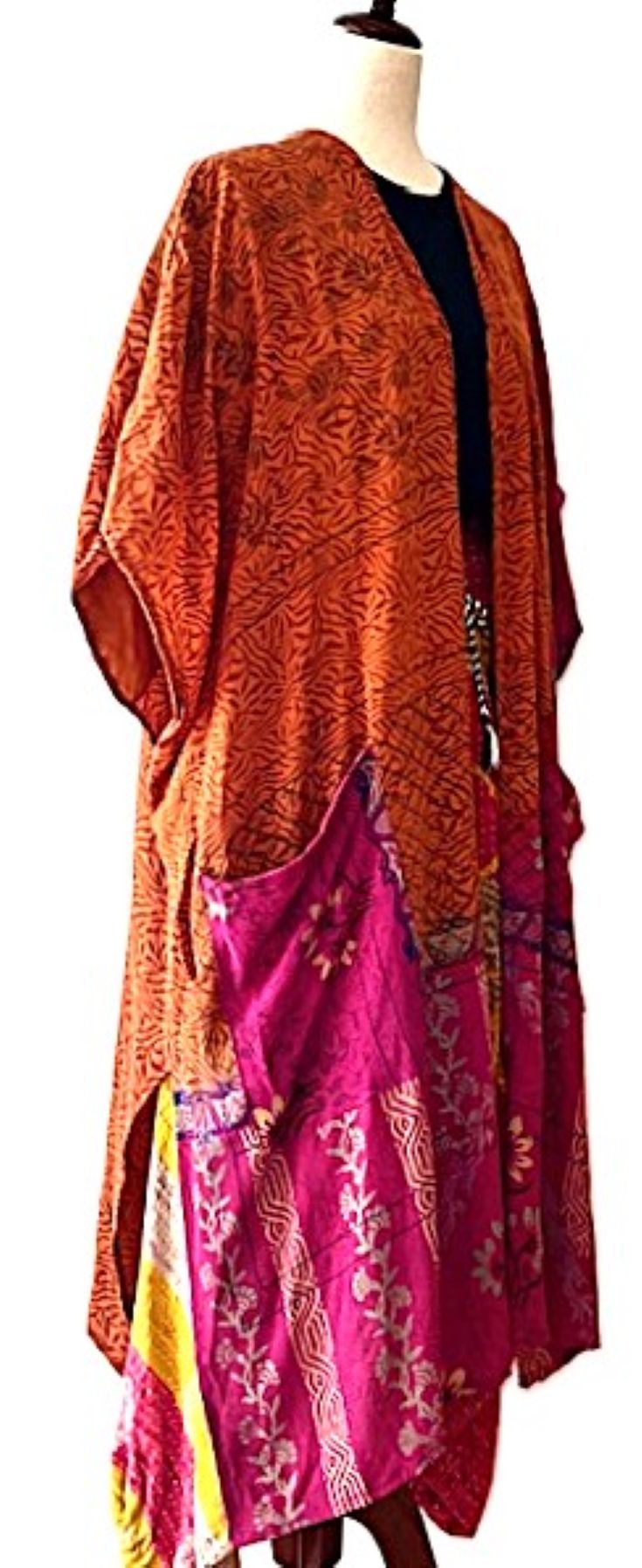Kantha Bae Silk Solstice Kimono, The Perfect Overwear Layer (Chartreuse)