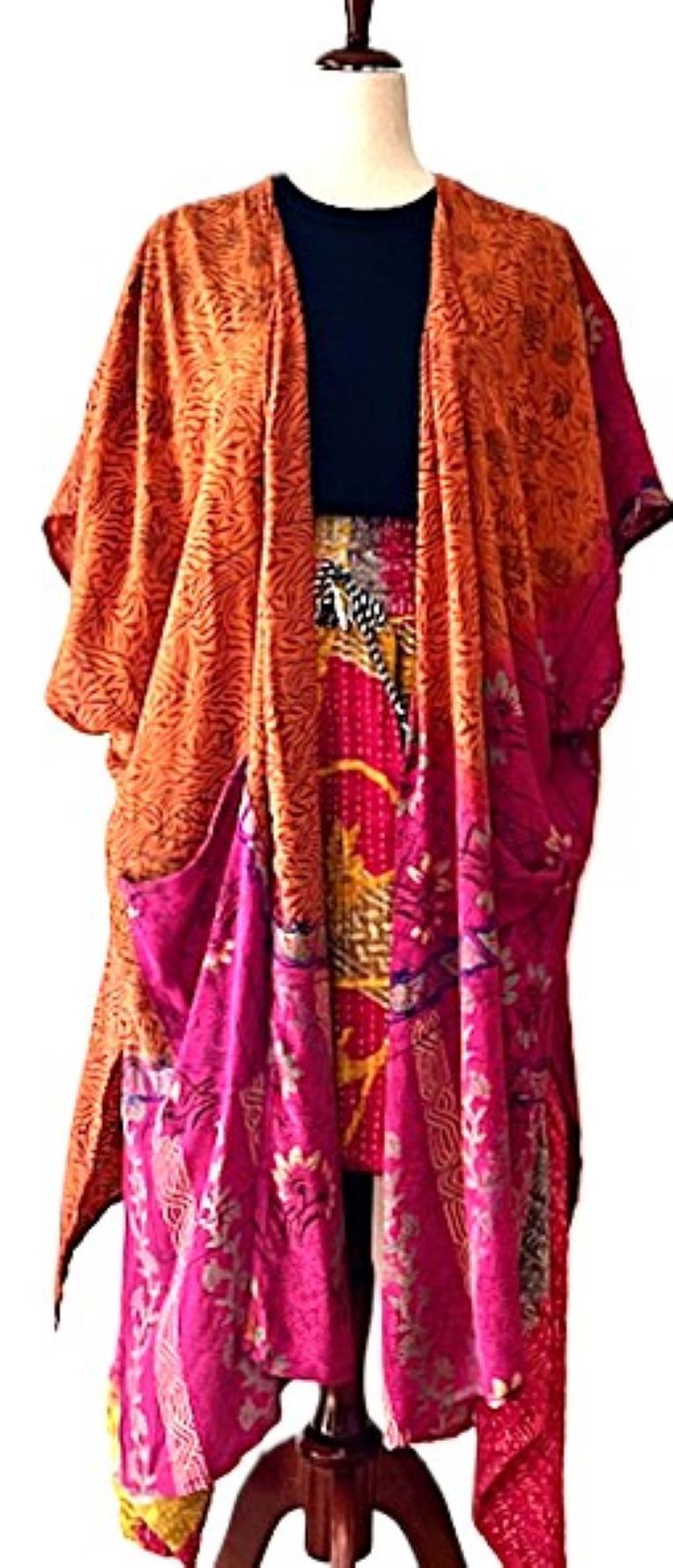 Kantha Bae Silk Solstice Kimono, The Perfect Overwear Layer (Chartreuse)